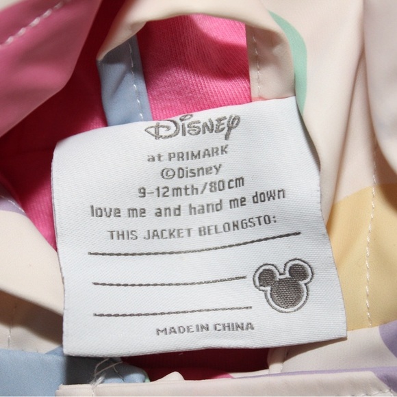 DISNEY Primark Minnie Mouse Baby Girl 9-12 month Raincoat Multicolor Jacket - Picture 2 of 5